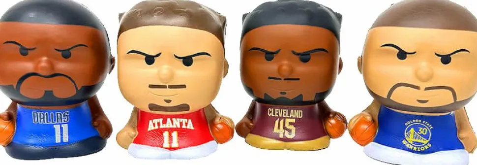 NBA Basketball - Jumbo SqueezyMates Surprise Series 4 Blind Box Capsule Slo-Foam Figure (Display of 18)