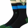 NBA Basketball - NBA Basketball x Stance Milwaukee Bucks Crew Socks (One Size)