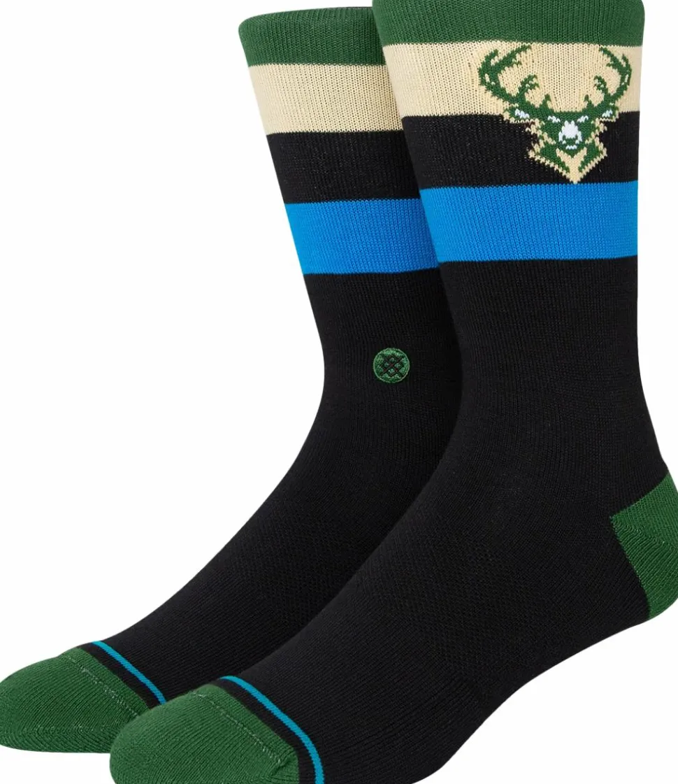 NBA Basketball - NBA Basketball x Stance Milwaukee Bucks Crew Socks (One Size)