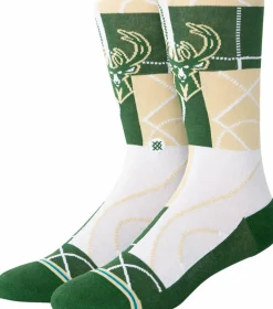 NBA Basketball - NBA Basketball x Stance Milwaukee Bucks Zone Crew Socks (One Size)