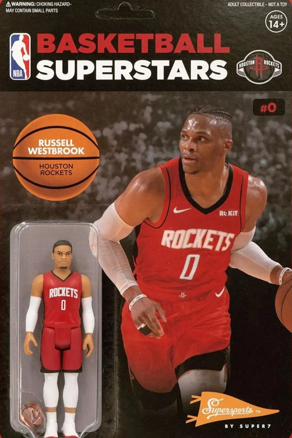 NBA Basketball - Russell Westbrook Houston Rockets Supersports ReAction 3.75” Action Figure