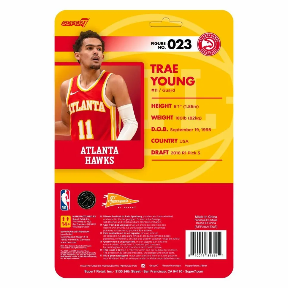 NBA Basketball - Trae Young Atlanta Hawks Supersports ReAction 3.75” Action Figure