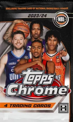NBL Basketball - 2023/24 Topps Chrome Basketball Trading Cards Hobby Pack (4 Cards)