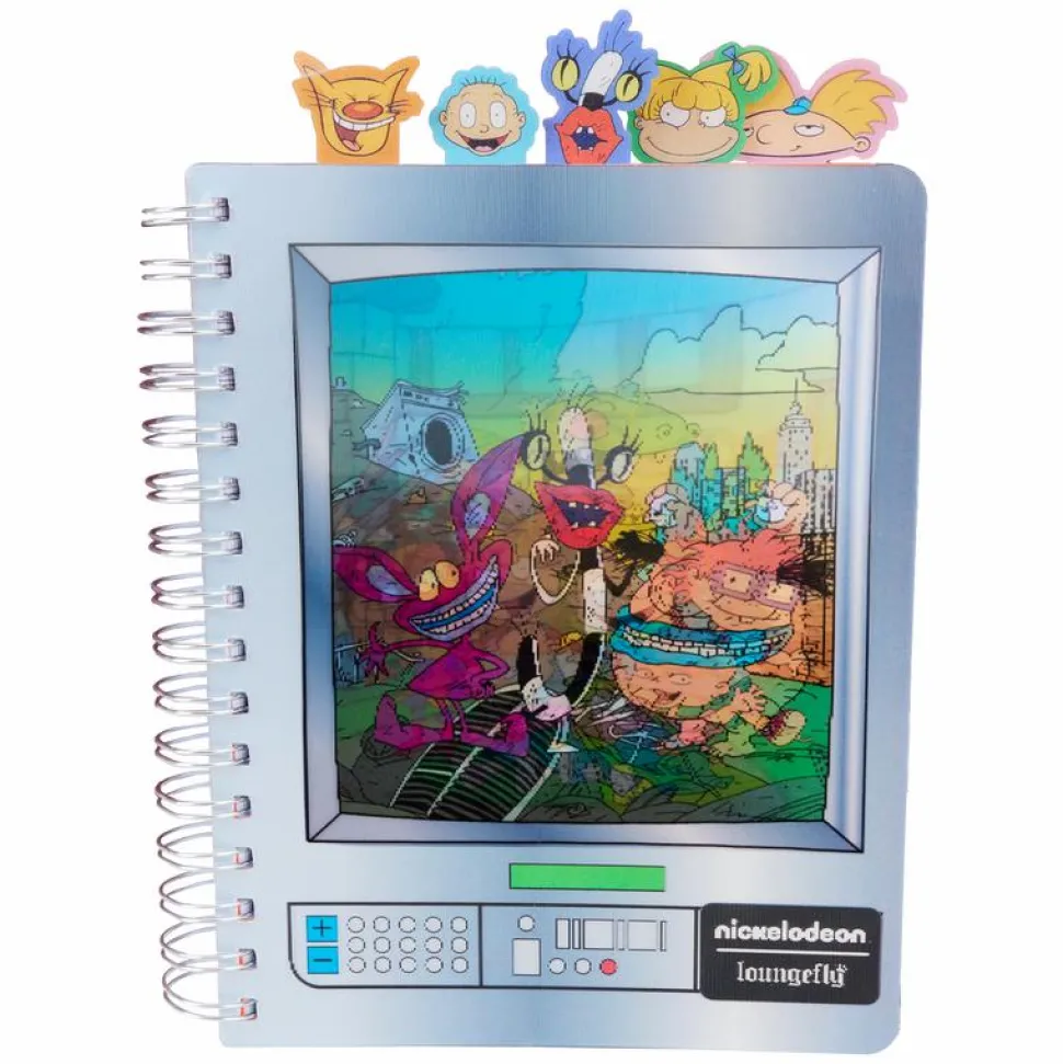 Nickelodeon - Retro TV Triple Lenticular 8" Faux Leather Spiral Tab Journal