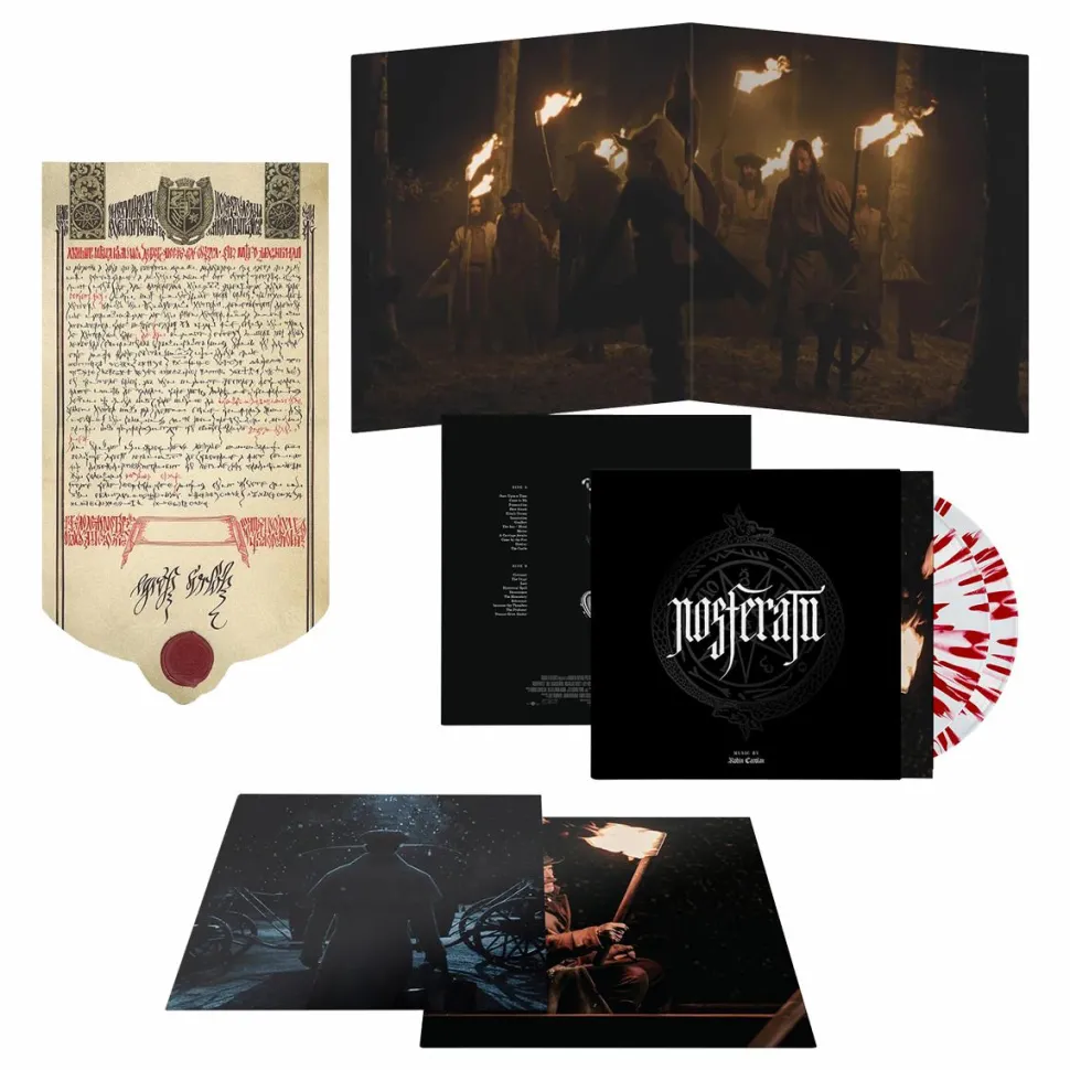 Nosferatu (2024) - Original Motion Picture Soundtrack by Robin Carolan 2xLP Vinyl Record (Waxwork Records Exclusive Clear & Oxblood Splatter Vinyl)