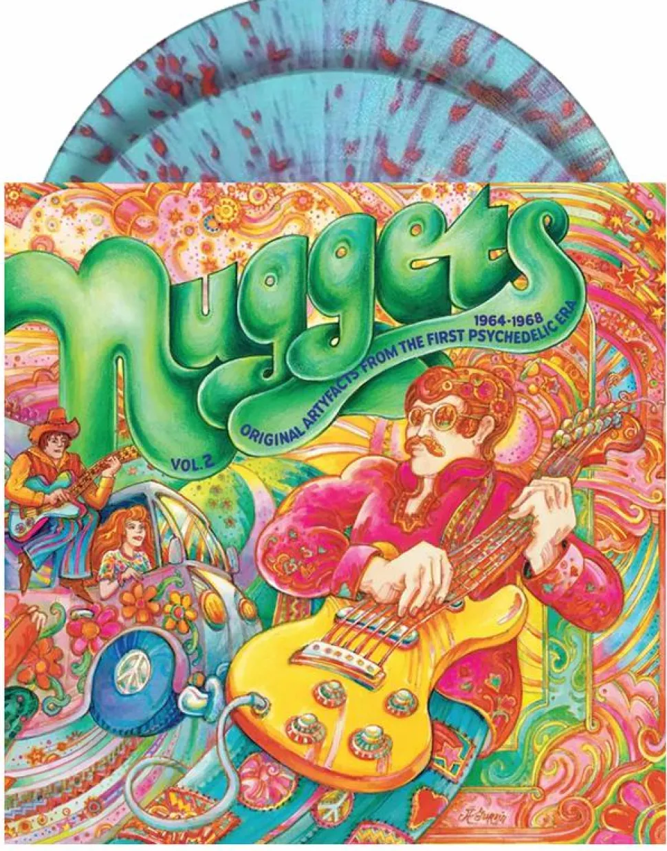 Nuggets - Vol. 2 Original Artifacts from the First Psychedelic Era 1964-1968 2xLP Vinyl Record (Psychedelic Splatter Coloured Vinyl)