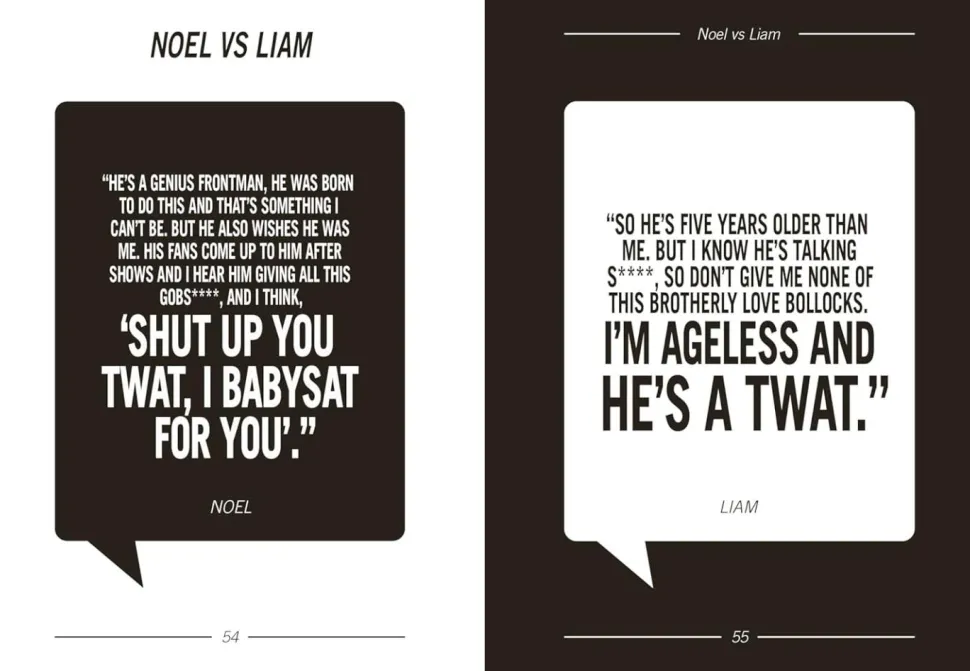 Oasis - Wise Words Oasis: The Best Quotes from Noel and Liam Gallagher Hardcover Book