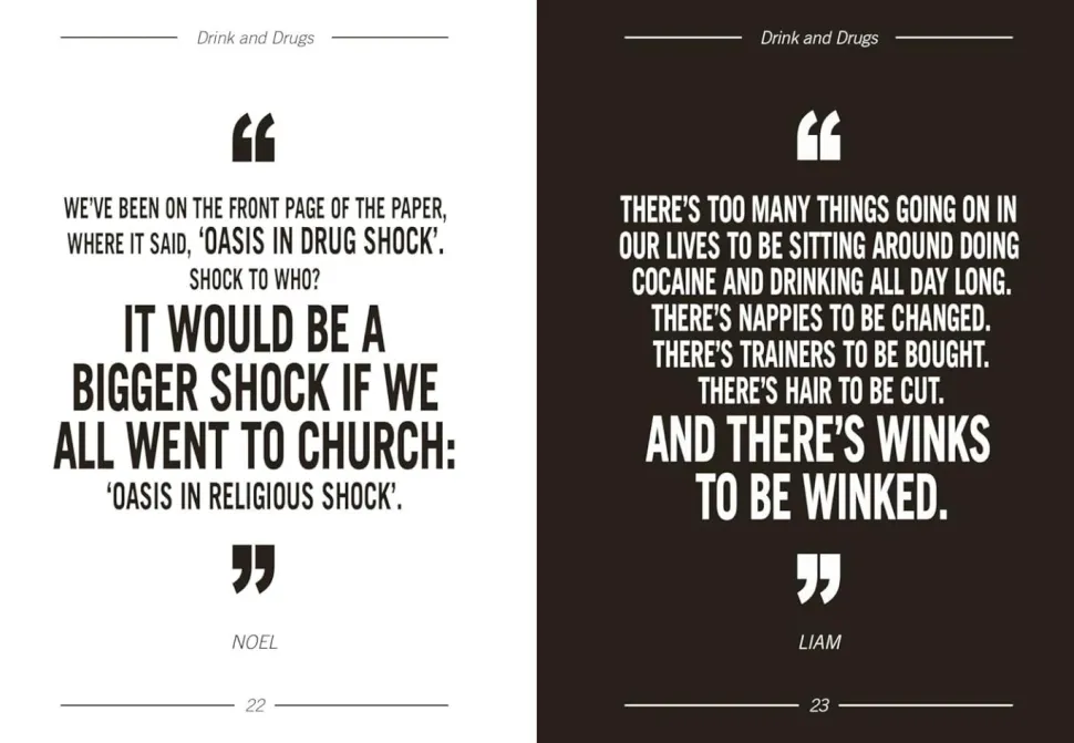 Oasis - Wise Words Oasis: The Best Quotes from Noel and Liam Gallagher Hardcover Book