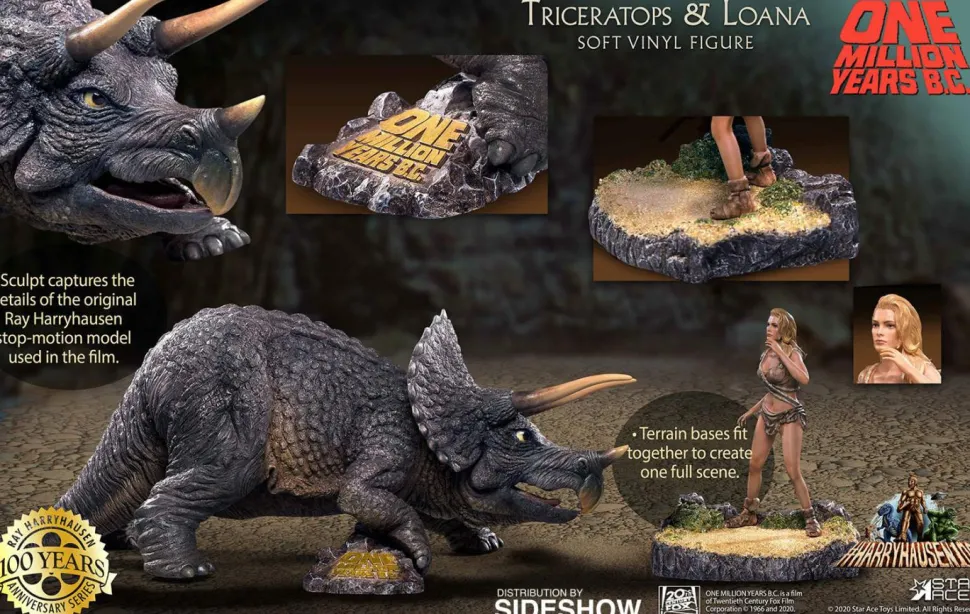 One Million Years B.C. - Triceratops & Loana Vinyl Figure Set (Set of 2)