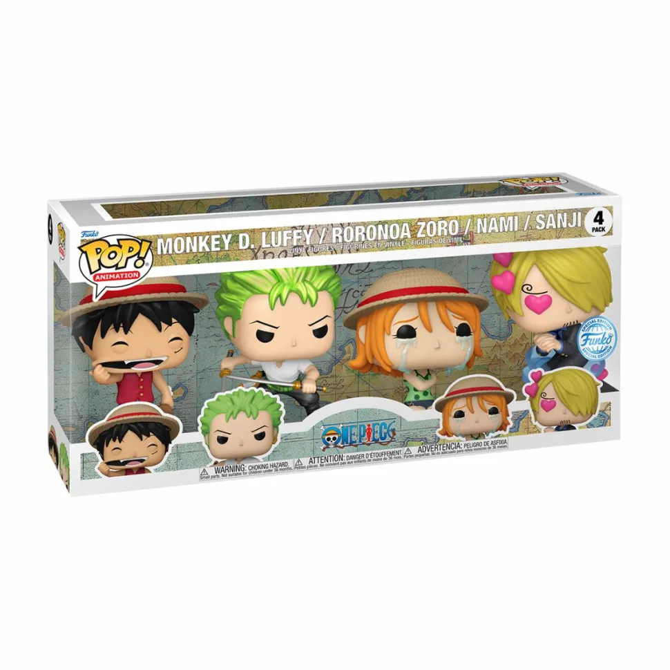 One Piece - Monkey D. Luffy, Roronoa Zoro, Nami & Sanji Pop! Vinyl Figure 4-Pack
