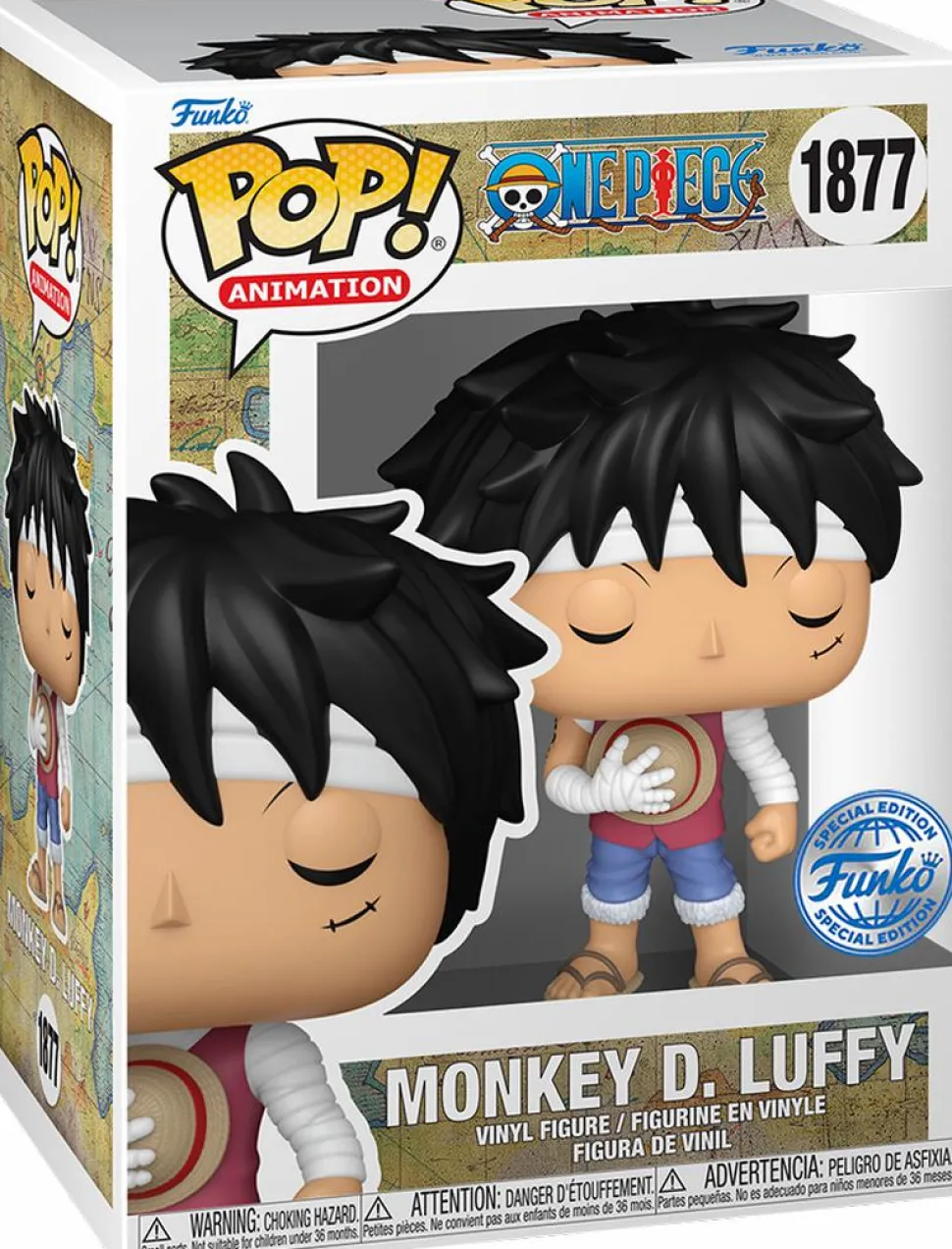 One Piece - Monkey D. Luffy (Marineford Memorial) Pop! Vinyl Figure in Acrylic Pop! Protector (Popcultcha Exclusive)