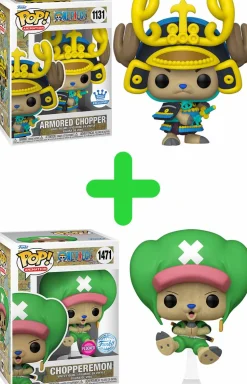 One Piece Pop! Vinyl 2-Shot - Armored Chopper & Chopperemon Flocked Pop! Vinyl Bundle