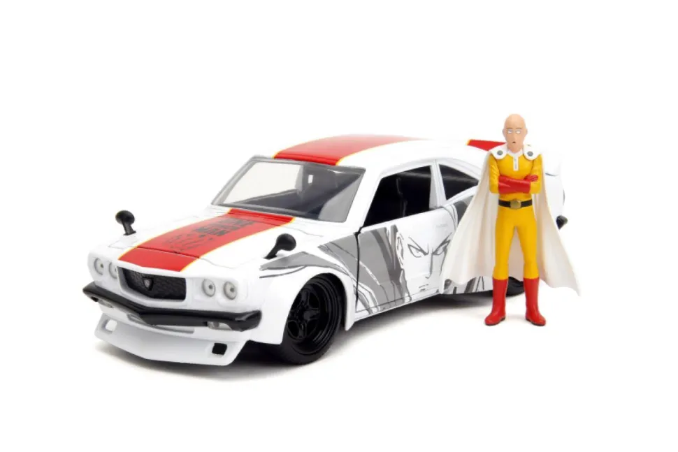 One Punch Man - Saitama & 1974 Mazda RX-3 1/24th Scale Die-Cast Vehicle Replica