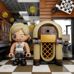 Pantasy - Motorcycle Restaurant Retro Series Building Block Construction Set