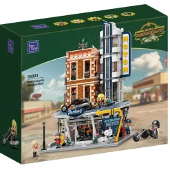 Pantasy - Motorcycle Restaurant Retro Series Building Block Construction Set