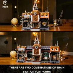 Pantasy - Steampunk Train Station Joyride Series Building Block Construction Set (2788 Pieces)