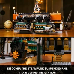 Pantasy - Steampunk Train Station Joyride Series Building Block Construction Set (2788 Pieces)