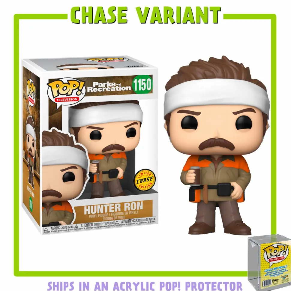 Parks and Recreation - Hunter Ron Pop! Vinyl Figure in Acrylic Pop! Protector (Chase Variant)