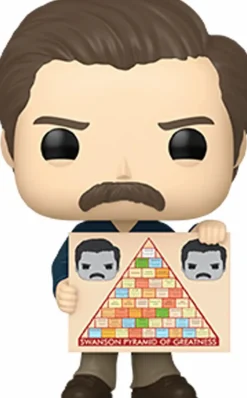 Parks and Recreation - Ron Swanson with Pyramid of Greatness 15th Anniversary Pop! Vinyl Figure