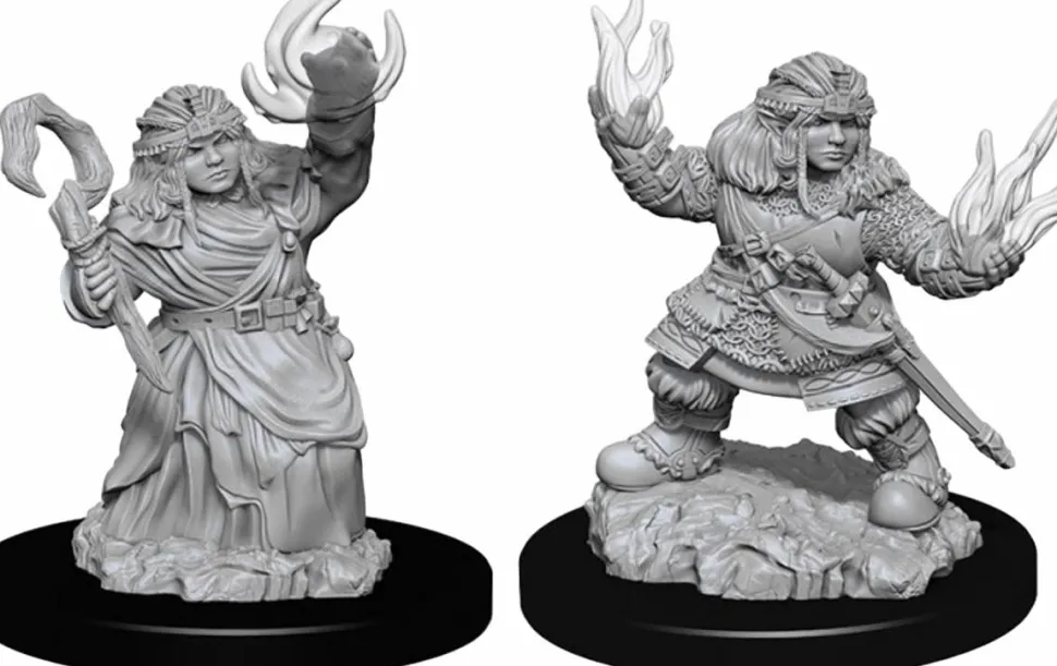 Pathfinder Battles - Female Dwarf Summoner Deep Cuts Unpainted Miniature Figure 2-Pack