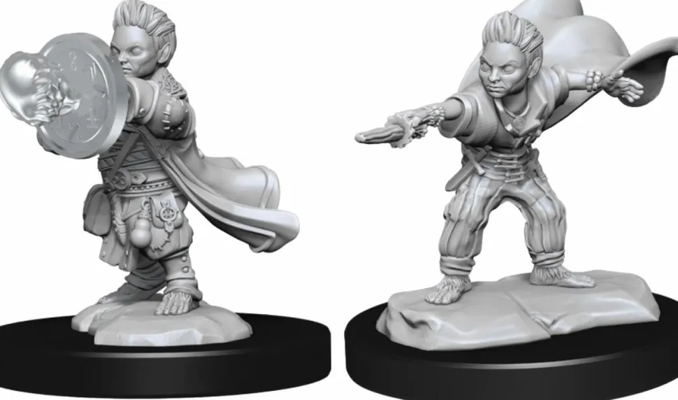 Pathfinder Battles - Male Halfling Wizard Deep Cuts Unpainted Miniature Figure 2-Pack