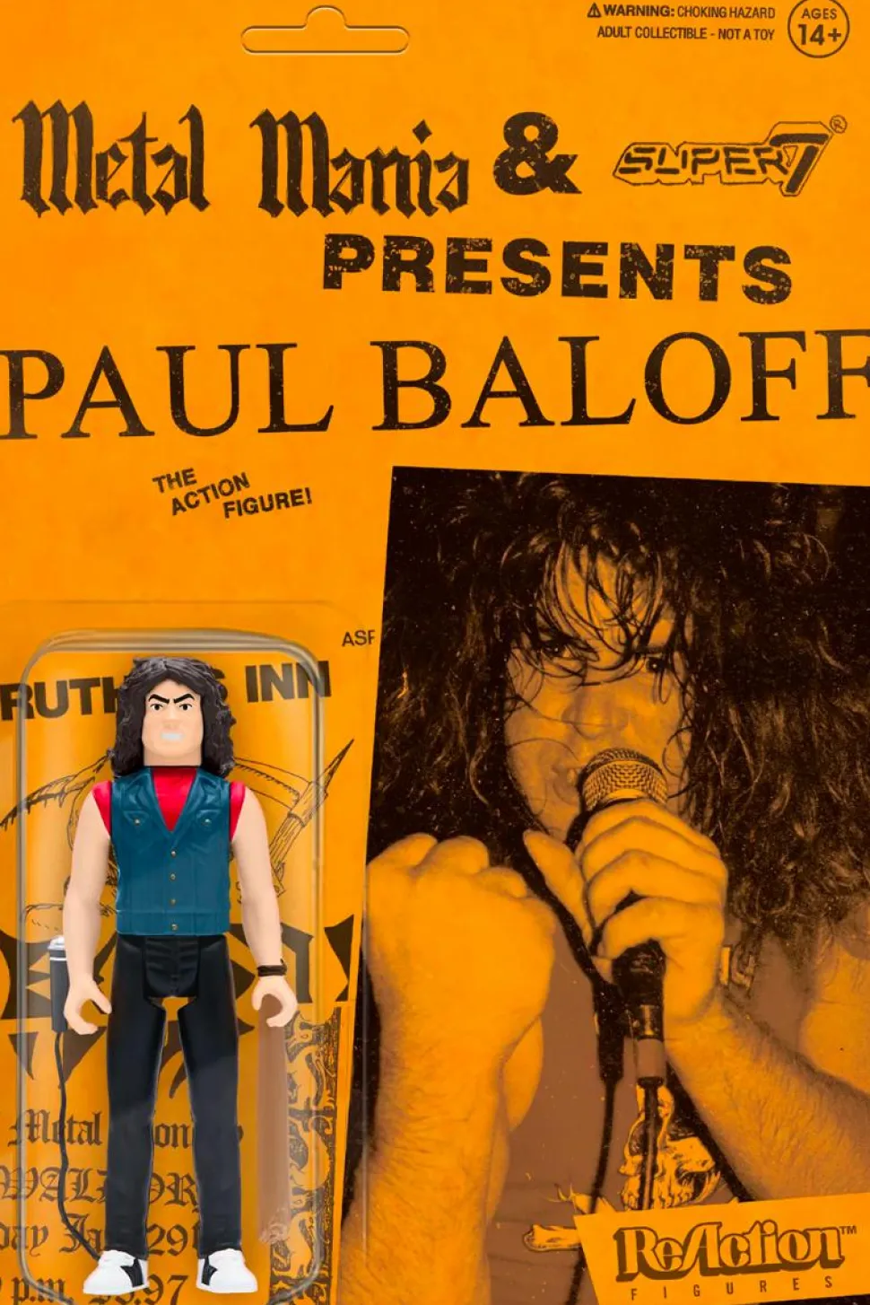 Paul Baloff - Paul Baloff ReAction 3.75” Action Figure & Metal Mania Tribute Issue Fanzine Set