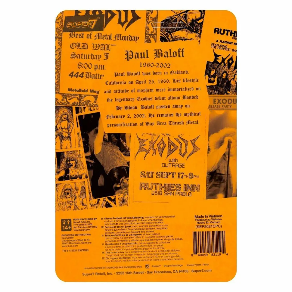 Paul Baloff - Paul Baloff ReAction 3.75” Action Figure & Metal Mania Tribute Issue Fanzine Set