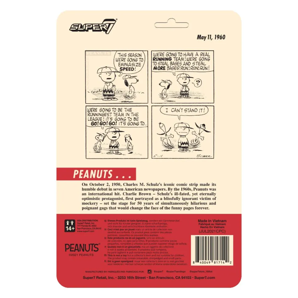 Peanuts - Baseball Snoopy ReAction 3.75” Action Figure