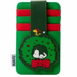 Peanuts - Snoopy & Woodstock Wreath 5” Faux Leather Card Holder