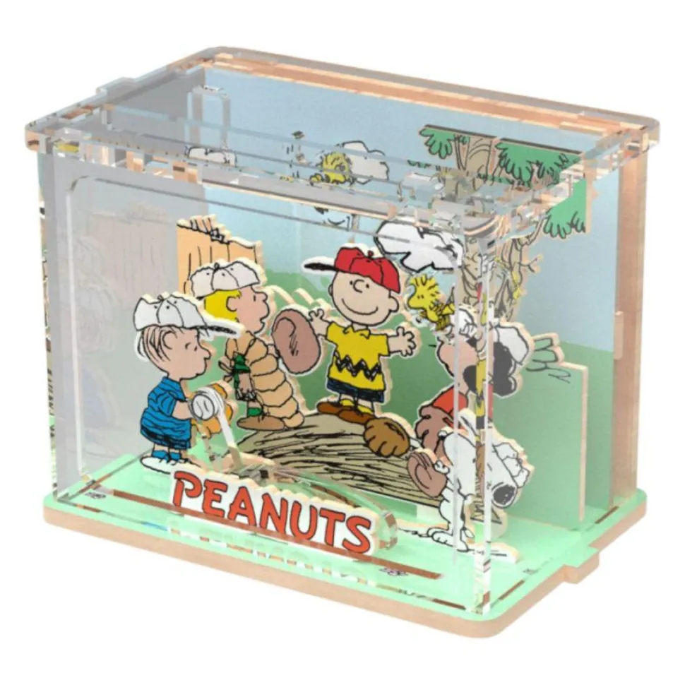 Peanuts - Snoopy Baseball Time DIY Mini Scene Wooden Construction Set (47 Pieces)