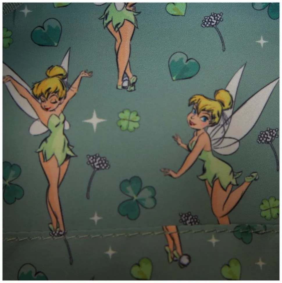 Peter Pan (1953) - Tinker Bell Clover Print 14" Faux Leather Tote Bag with Coin Purse