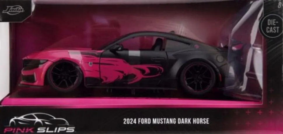 Pink Slips - Black & Pink 2024 Ford Mustang 1/24th Scale Die-Cast Vehicle Replica