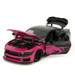 Pink Slips - Black & Pink 2024 Ford Mustang 1/24th Scale Die-Cast Vehicle Replica