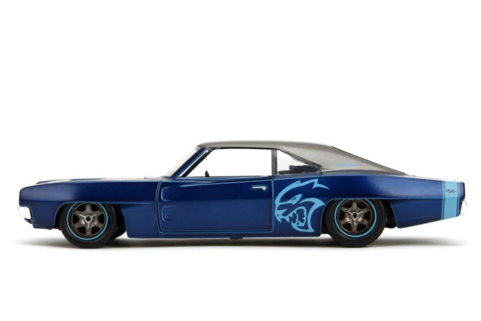 Pink Slips - Blue & Black 1970 Dodge Charger Widebody 1/24th Scale Die-Cast Vehicle Replica