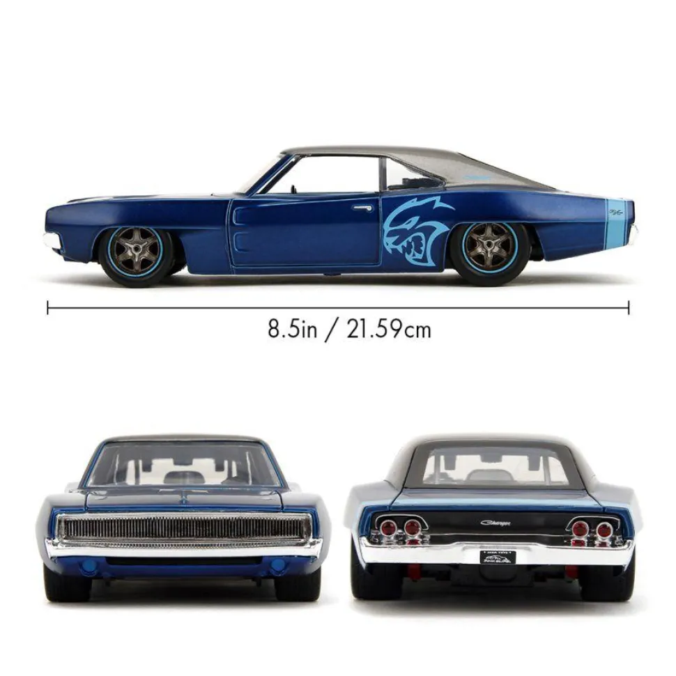 Pink Slips - Blue & Black 1970 Dodge Charger Widebody 1/24th Scale Die-Cast Vehicle Replica