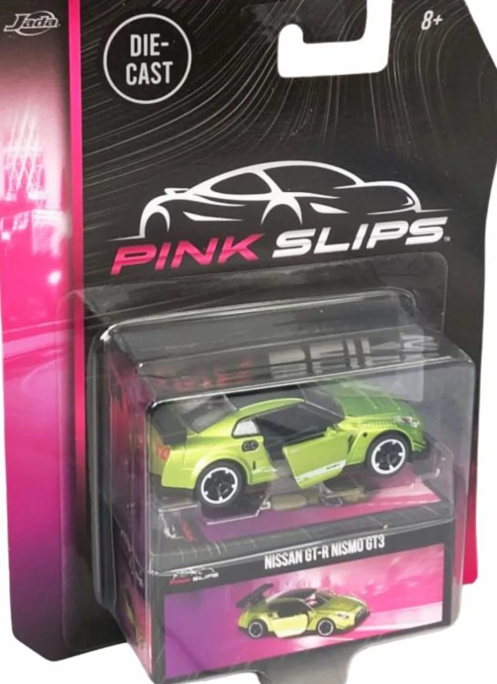 Pink Slips - Green Nissan GT-R Nismo GT3 1/64th Scale Die-Cast Vehicle Replica