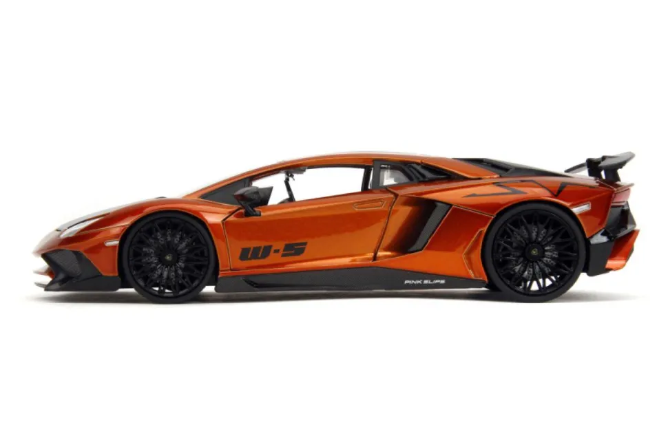 Pink Slips - Orange Lamborghini Aventador SV 1/24th Die-Cast Vehicle Replica