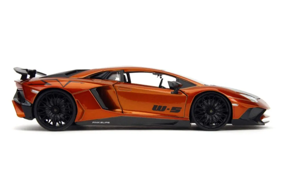 Pink Slips - Orange Lamborghini Aventador SV 1/24th Die-Cast Vehicle Replica