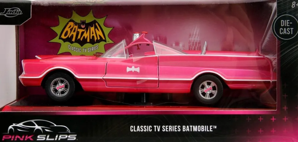 Pink Slips - Pink 1966 Classic TV Series Batmobile 1/24th Scale Die-Cast Vehicle Replica