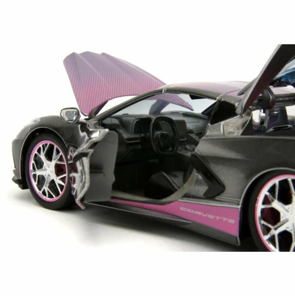 Pink Slips - Pink/Grey 2020 Chevrolet Corvette Stingray 1/24th Scale Die-Cast Vehicle Replica