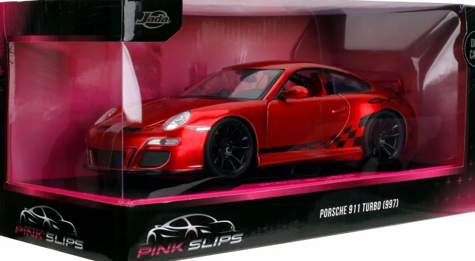 Pink Slips - Porsche 911 Turbo (997) (Red) 1/24th Scale Die-Cast Vehicle Replica