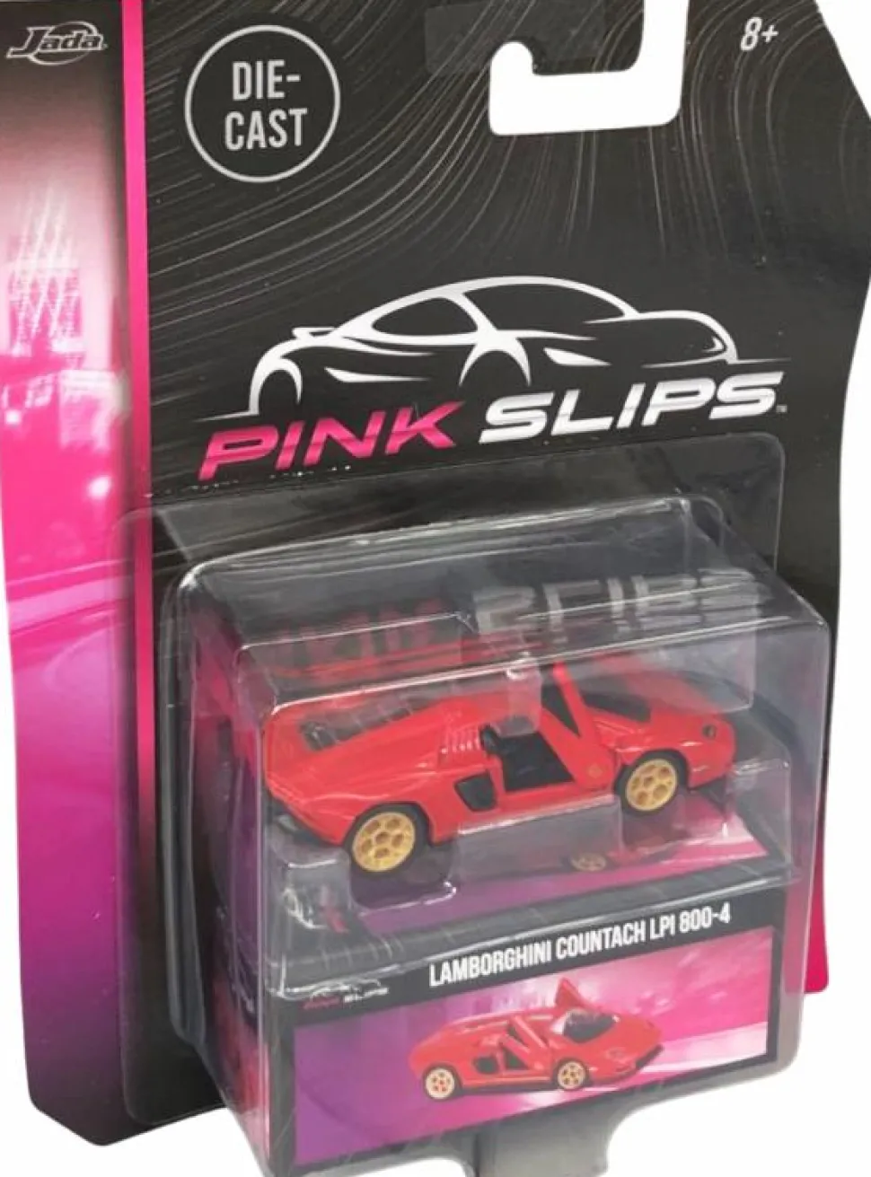Pink Slips - Red Lamborghini Countach LPI 800-4 1/64th Scale Die-Cast Vehicle Replica