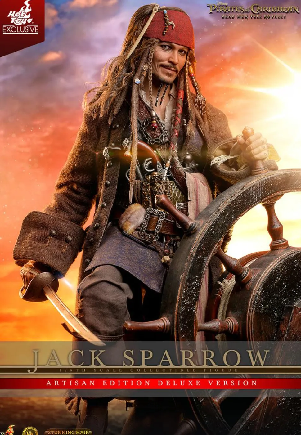 Pirates of the Caribbean: Dead Men Tell No Tales - Jack Sparrow (Artisan Edition) Deluxe 1/6th Scale Hot Toys Action Figure