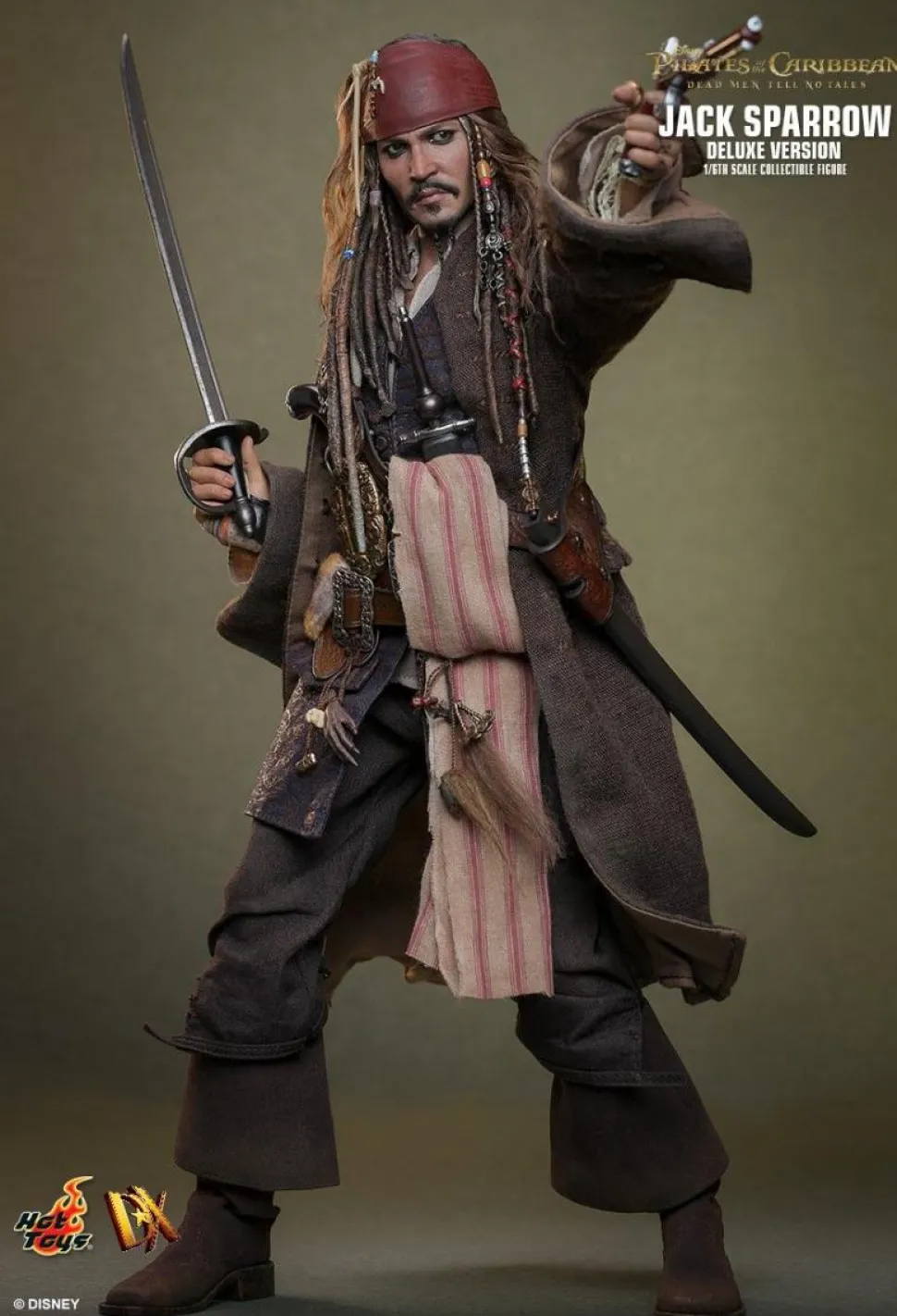 Pirates of the Caribbean: Dead Men Tell No Tales - Jack Sparrow Deluxe 1/6th Scale Hot Toys Action Figure