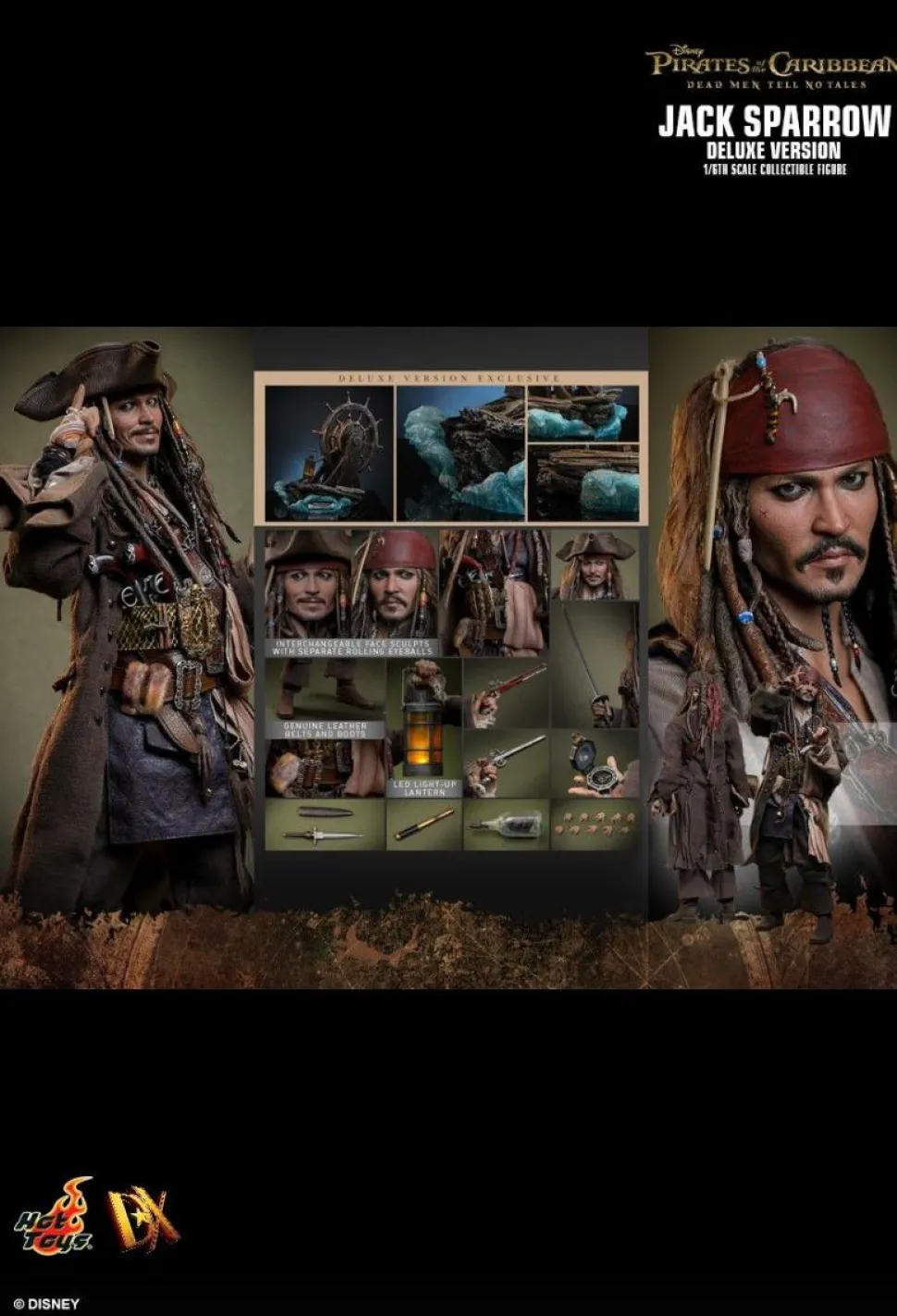 Pirates of the Caribbean: Dead Men Tell No Tales - Jack Sparrow Deluxe 1/6th Scale Hot Toys Action Figure