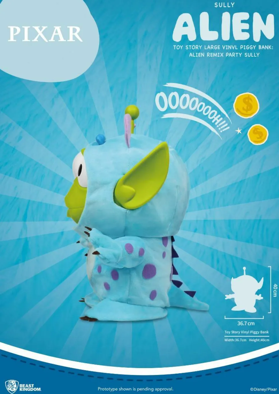 Pixar - Alien Remix Sully 15” Vinyl Money Bank