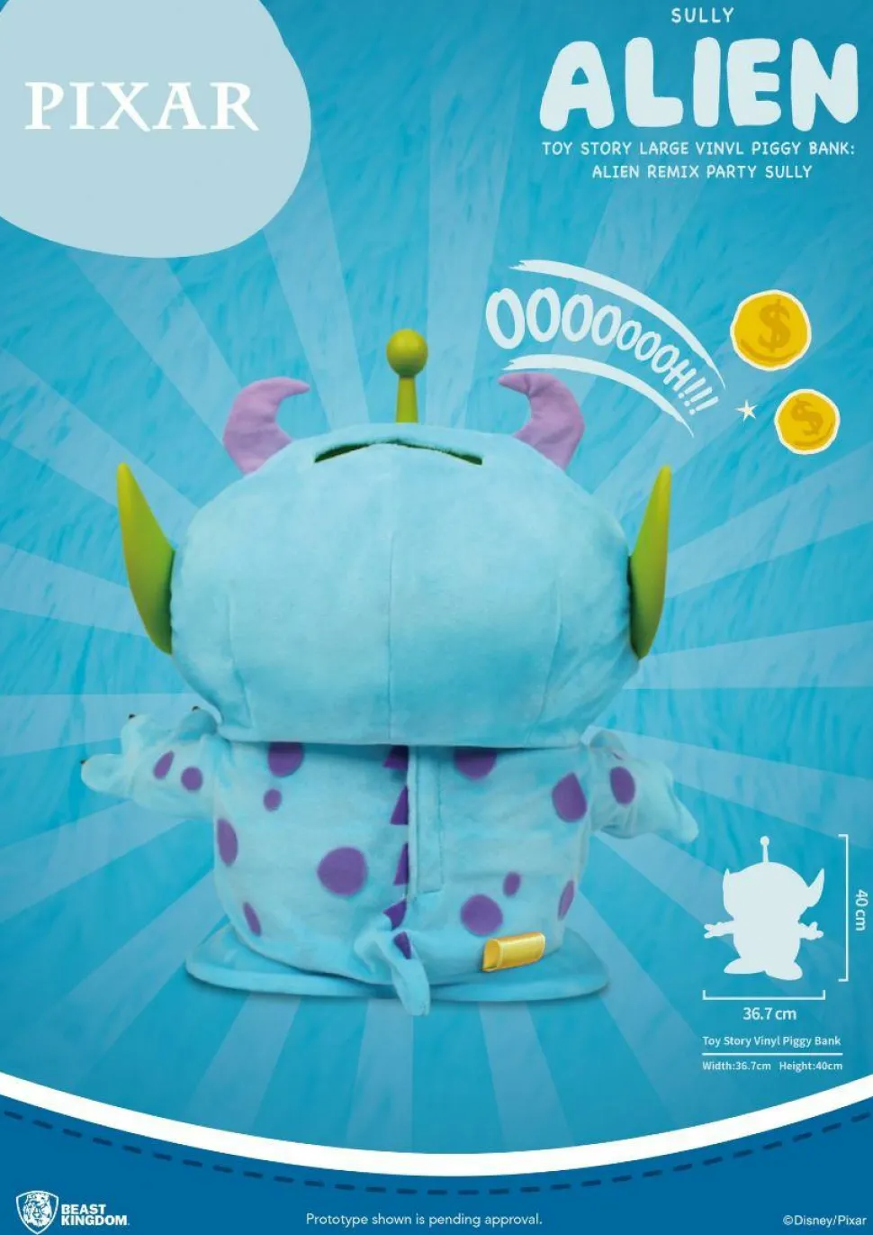 Pixar - Alien Remix Sully 15” Vinyl Money Bank
