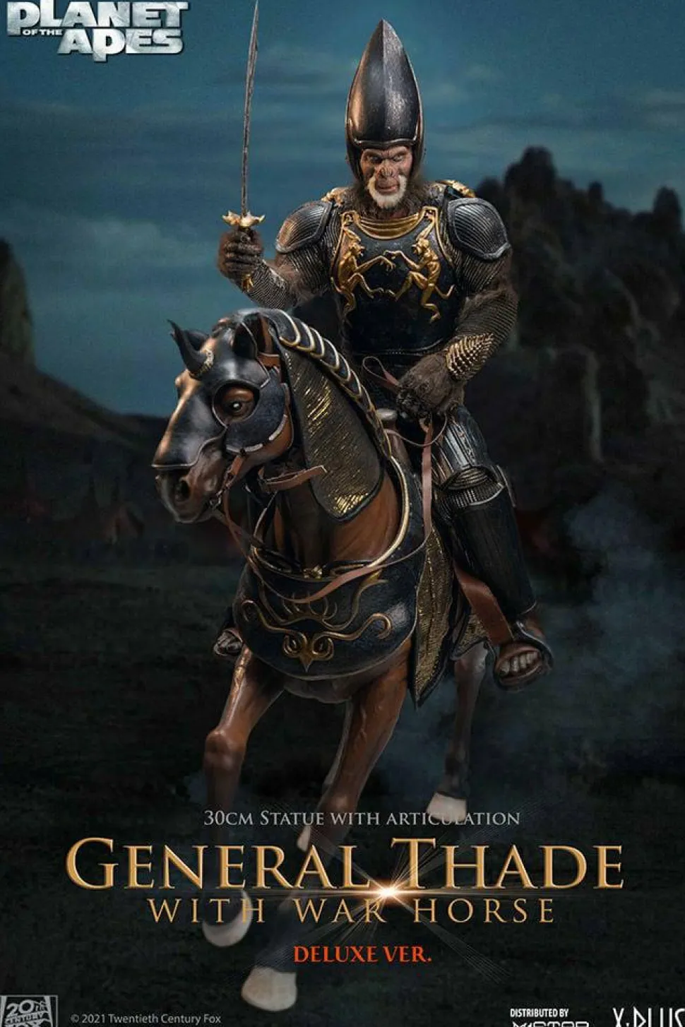 Planet of the Apes (2001) - General Thade & War Horse Deluxe 11” Statue
