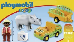 Playmobil - 1, 2, 3 Zoo Vehicle with Rhinoceros (70182)