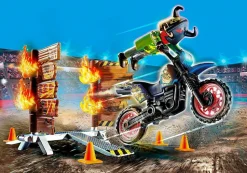 Playmobil: Stunt Show - Motorcross with Fiery Wall (70553)